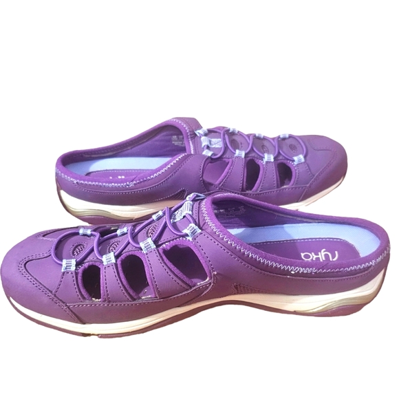 Ryka Shoes Ryka Slipon Clog Bungee Tensile Purple Leather Fisherman